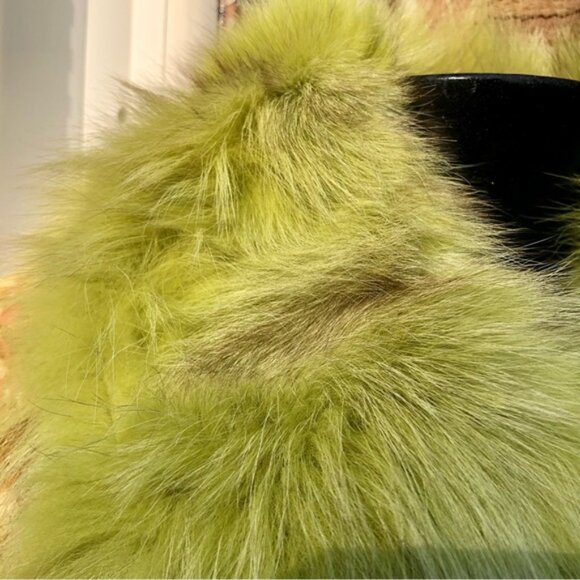Real fur Floral Green Jacket - Picture 4 of 7